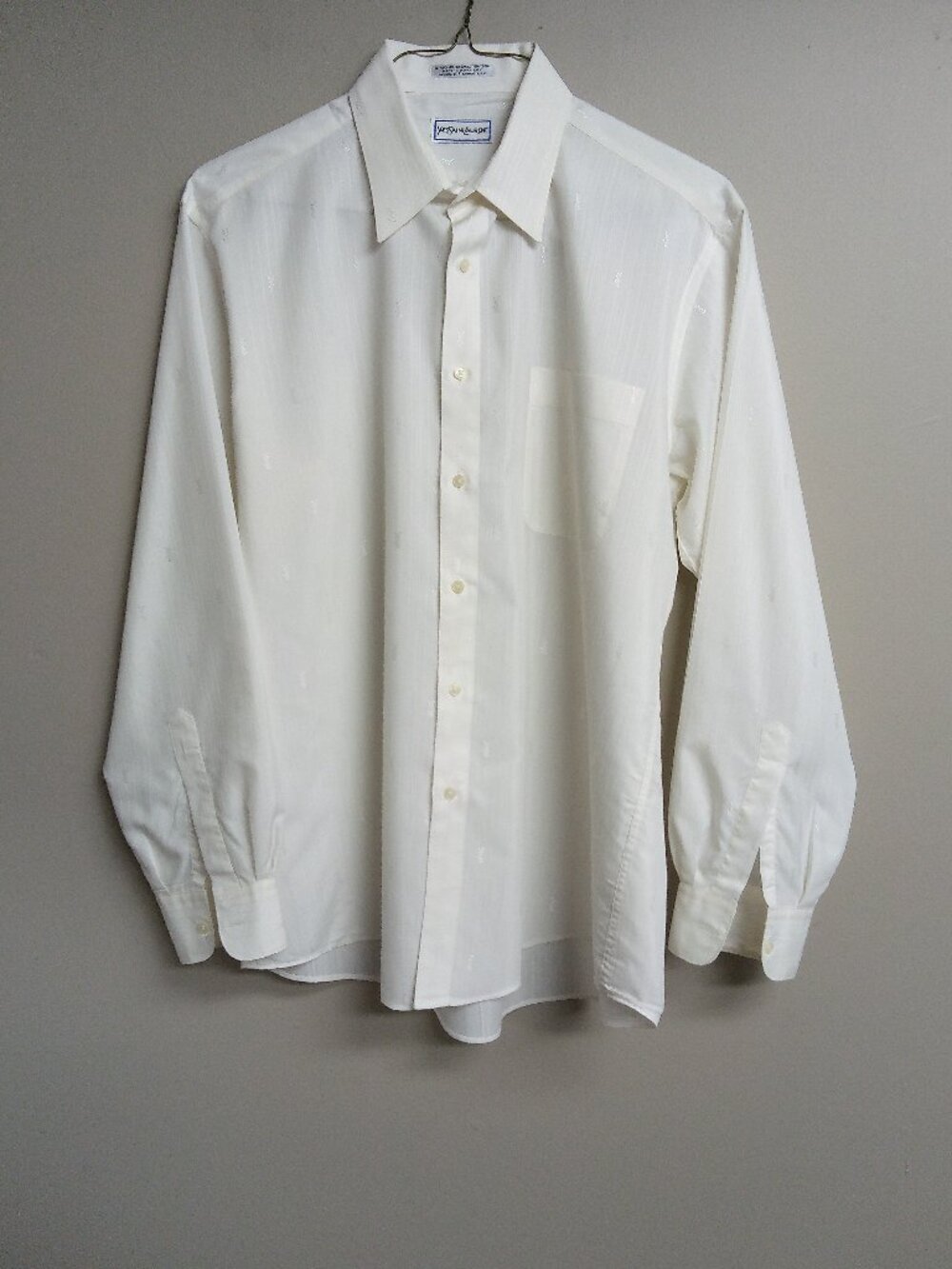 Yves Saint Laurent Men's Logo Dress Shirt Size M  #1222